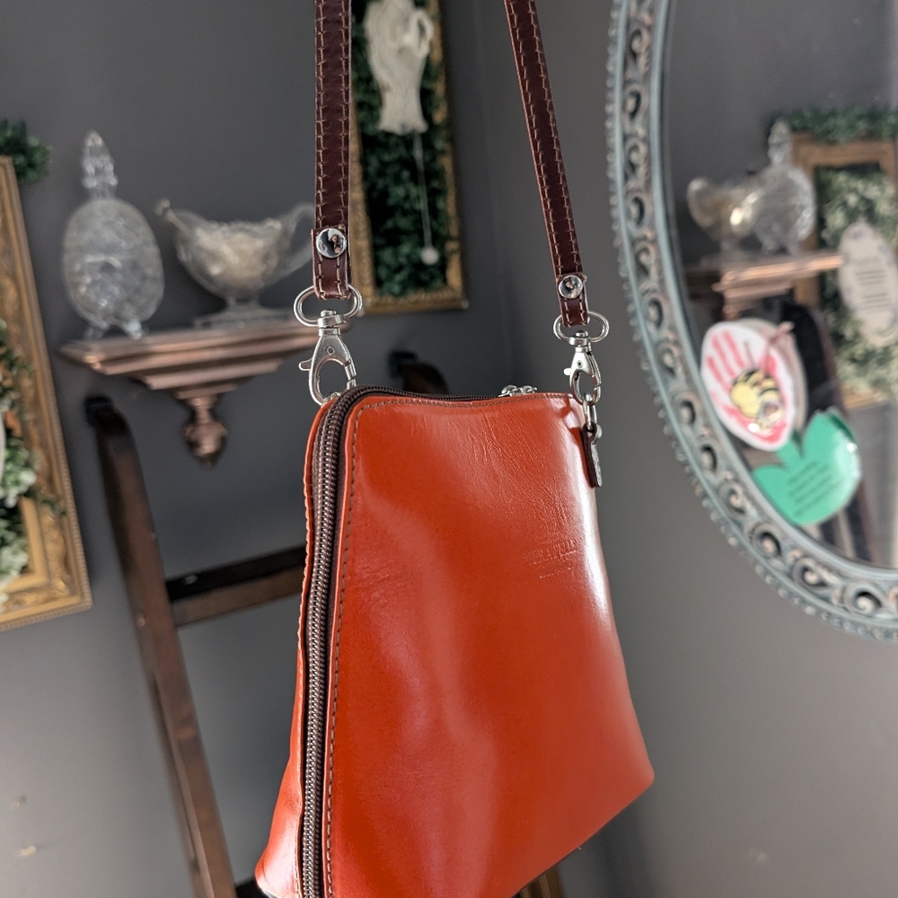 Vera Pelle Orange Crossbody Bag - Picture 13 of 15